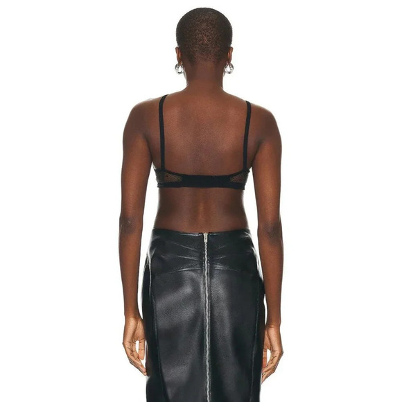 ALAÏA Sheer Bra in Noir Black 36 Womens Sheer Swiss Dot Bralette - Picture 3 of 15